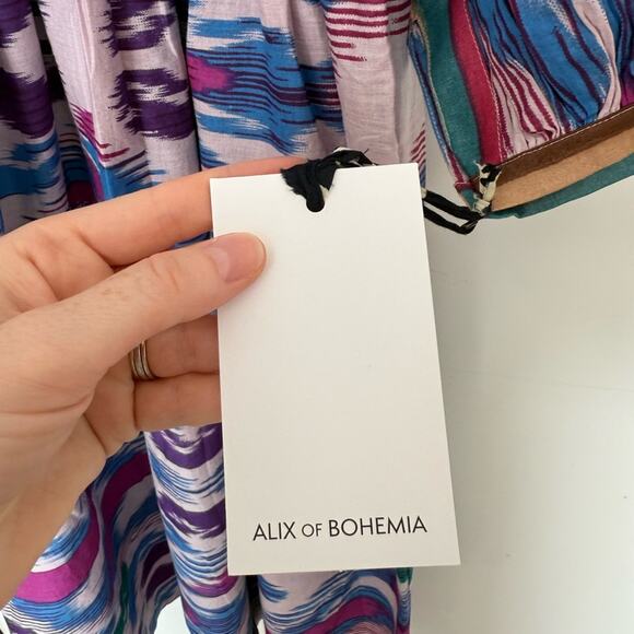 NWT NEW Alix of Bohemia Celeste Oasis Ikat Maxi Dress - Picture 6 of 9